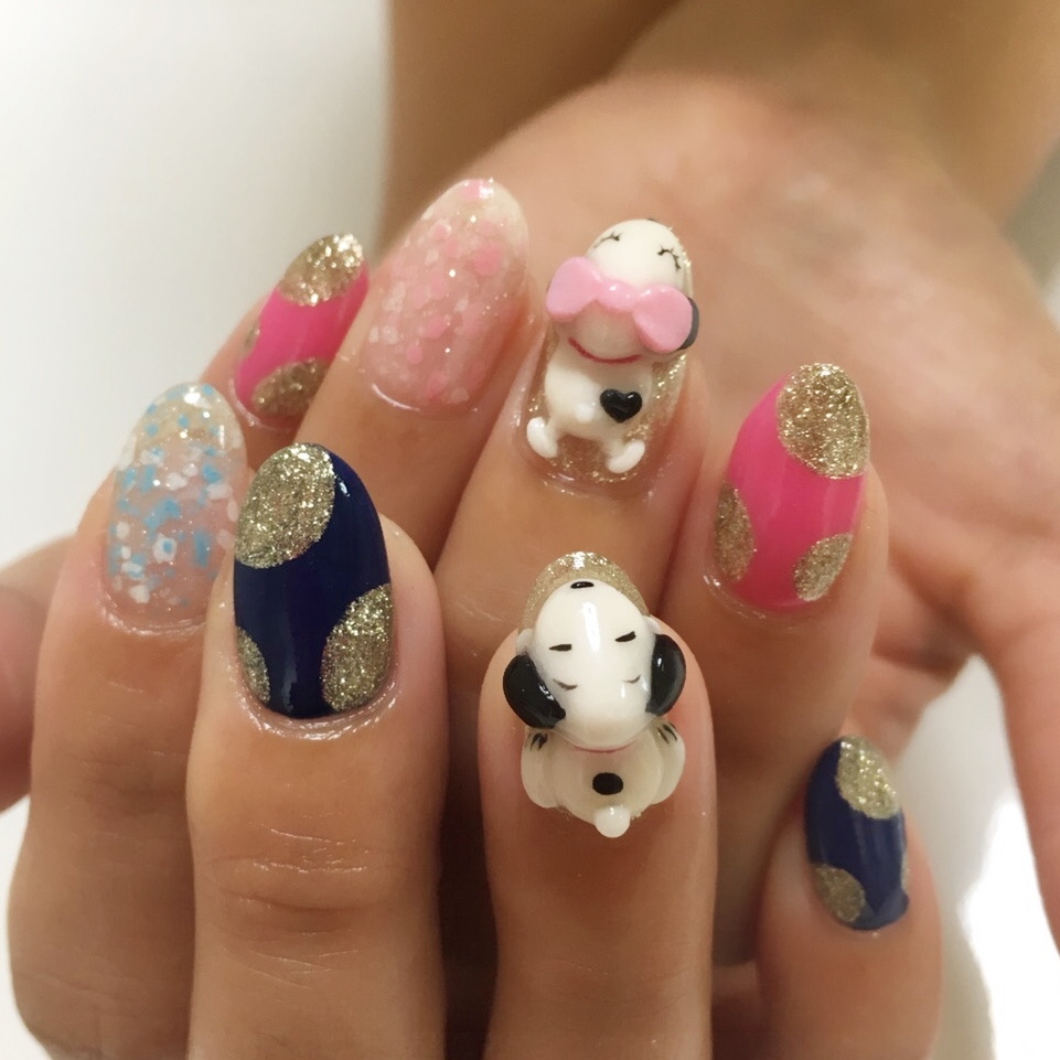 3d 寝そべりスヌーピー ベル Ra Nail ラ ネイル